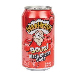 Warheads Sour Black Cherry Soda 12oz Can 12ct